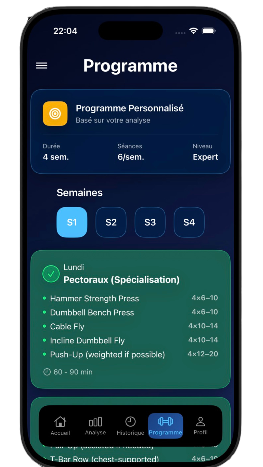 Écran 3 de l'app PhysIQ